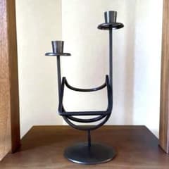 【美品】葉山家具 黒染め真鍮 アイアン キャンドルホルダー ワインラック 美品】葉山家具 黒染め真鍮 アイアン キャンドルホルダー ワインラック