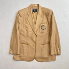 大きめ＆美品 Burberrys イエロー テーラードジャケット 刺繍 金ボタン