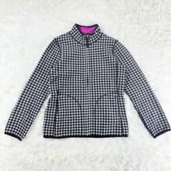 リバーシブルブルゾン フリースジャケット 千鳥格子 総柄 防寒のサムネイル