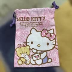 Hello Kitty 巾着袋 2019年製andキティちゃんの、巾着袋ピンクのサムネイル