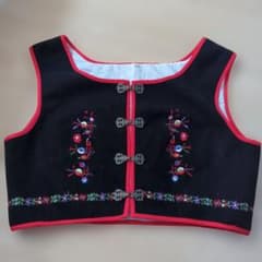 フォークダンスベスト 刺繍入り ブラック LL - メルカリ