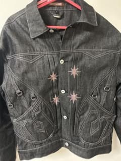 EMOBROTHER デニムジャケット 星刺繍 ブラック Mのサムネイル