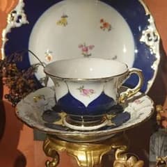 マイセン Bフォーム 宮廷の小花 コバルト モカカップ&ソーサー+ 