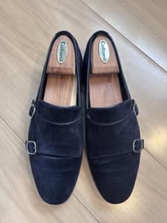 Santoni ネイビー ローファー Santoni ダブルモンクストラップ ローファー ネイビー Size 7 - メルカリ