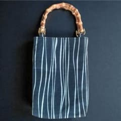 バンブー手提げ お祭りバッグ 和柄バッグ よろけ縞 お祭り 神輿