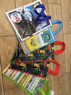 【新品・未使用】レジャーバッグ 5点セット 新幹線 ゴジラ 学研の図鑑LIVE
