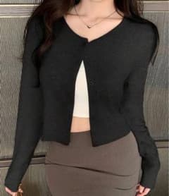 SHEIN 黒 カーディガン XL 長袖のサムネイル
