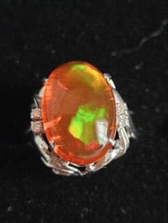 ファイヤーオパール⭐︎4.468ct⭐︎pt900⭐︎リング⭐︎ソーティング 