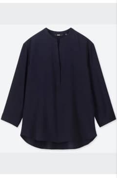 【UNIQLO】Mサイズ/レーヨンスキッパーブラウス（7分袖）のサムネイル