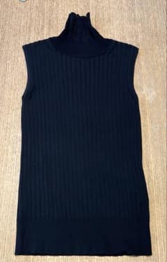 Deuxieme Classe beauty タートルノースリーブニット 黒　綿 Deuxieme Classe beauty タートルノースリーブ 黒 コットン - メルカリ