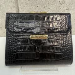 ま*ん様 Yves Saint Laurent 二つ折り財布 クロコ型押しレザーのサムネイル