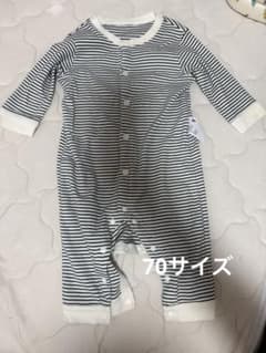 UNIQLO ベビー ロンパース ボーダー 長袖のサムネイル