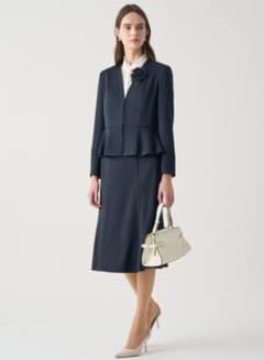 ANAYI セットアップ トリアセサテン ジャケット スカート NAVY アナイ 