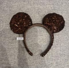 ミッキー　カチューシャ ブラウン　スパンコールのサムネイル