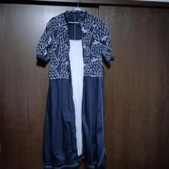キャミワンピ付　いちご刺繍 フロントジップコートにもなる ワンピースのサムネイル