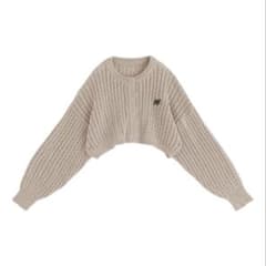 【送料無料】GRL ロゴ刺繍ケーブルニットショート丈カーディガンのサムネイル