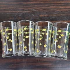 レトロ 花柄 グラス 4客セットのサムネイル