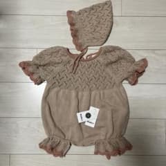 n*♡様 MABLI ベージュ・ピンク 12M ロンパース・Mボンネットセット