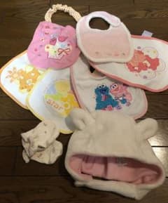 ジェラートピケ ミトン＆帽子＆スタイ6枚セットのサムネイル