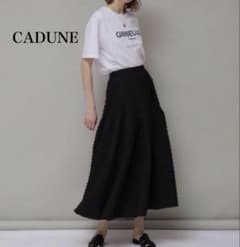 美品】CADUNE カデュネ ジャガードフレアスカート ブラック 34 - メルカリ