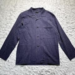 【極美品】FRANK LEDER オープンカラーシャツ　長袖　綿麻　S ネイビー 極美品】FRANK LEDER オープンカラーシャツ 長袖 綿麻 S ネイビー
