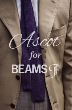 極美品】Ascot／BEAMS F別注品／シルクニットソリッドタイ／パープル