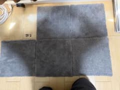 【値下可・ 5枚セット】洗えるパズルラグマット（グレイ）　#2のサムネイル