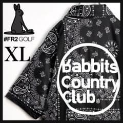 即完売デザイン】FR2ゴルフ ペイズリー ポロシャツ 刺繍ロゴ XL 新品