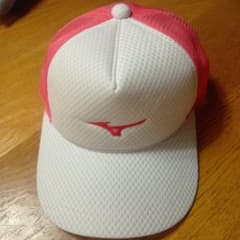 MIZUNO キャップ ホワイト×ピンク Fサイズ - メルカリ