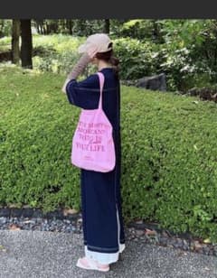 配色ステッチオーバーサイズ半袖Tシャツワンピース　ネイビーのサムネイル