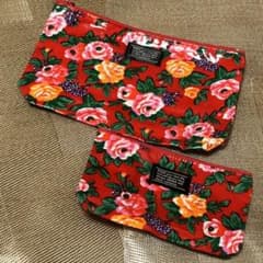 携帯用ポーチ 2点セット 綿100% 塩ビラミネート加工のサムネイル