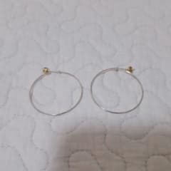 シルバー フープピアス k10 wg k18 シルバー ホワイトゴールド - メルカリ