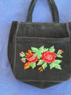 FEILER 花柄刺繍 ハンドバッグ ダークグレーのサムネイル