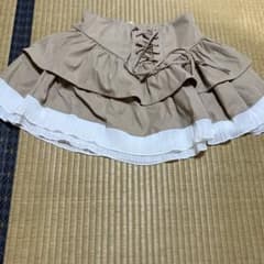 ベージュ フリル レースアップミニスカートのサムネイル