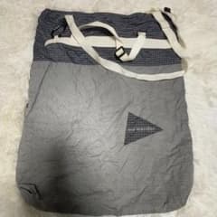 美品　and wonder アンドワンダー　２WAY　バッグ　灰　グリッド入り