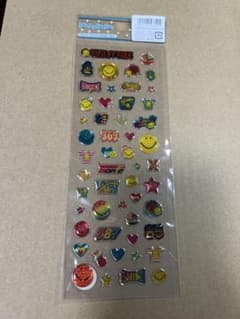 平成レトロ ふちキララメ入りぷうちゃんシール ニコちゃんマーク レア