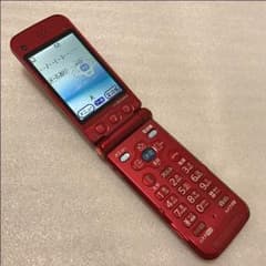 69★傷少なめ★docomo らくらくホン F884iES レッド 判定◯のサムネイル