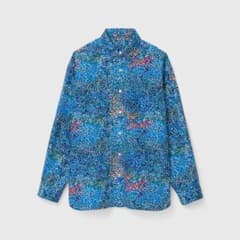 美品】 ヘラルボニー ブロードレギュラーカラーシャツ「（無題）（青 