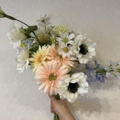 造花 アートフラワー 花束 ブーケ ホワイト系のサムネイル