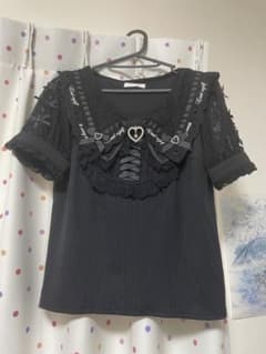 LIZLISA スカラップリボン衿リブトップス ブラック LIZ LISA スカラップリボン衿リブトップス - メルカリ