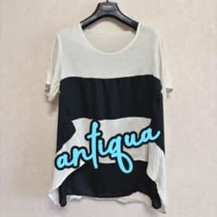antiqua アンティカ シフォン切替え変形トップス モノトーン フリーサイズのサムネイル