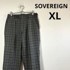 SOVEREIGN ウールチェックオフィサーパンツ　スラックス　XL SOVEREIGN ウールチェックオフィサーパンツ スラックス XL - メルカリ