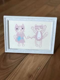 仲良しねこ　切り絵　フレームのサムネイル