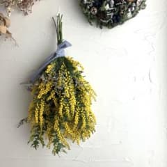 ②ミモザと小花のスワッグ　43cmのサムネイル