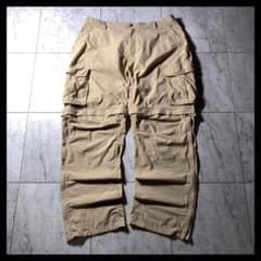 古着 00s REI ナイロン パンツ カーゴ ブルー ワイド 極太 ギミック 00s〜 REI 2way ワイド ギミックナイロンカーゴパンツ コンバーチブル