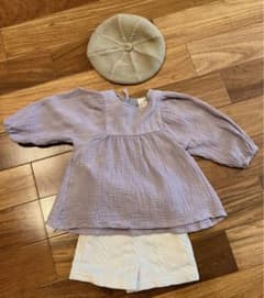 プティマイン90センチ上下セット　ベレー帽着きのサムネイル