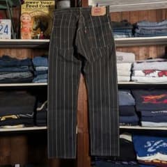00s LEVI'S ストライプパンツ 505 ヒッコリー ゴールデンサイズ 茶