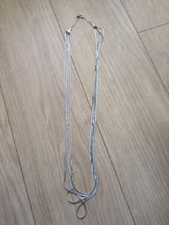 3連 ロングネックレス（シルバーカラー）のサムネイル
