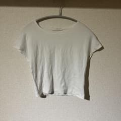 ZARA ホワイト クロップド丈 Tシャツ Lのサムネイル