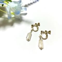 天然石【クンツァイト・ルチルクオーツ】揺れる　イヤリング/ピアスのサムネイル
